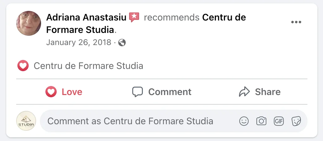Recenzie cursantă Studia 2