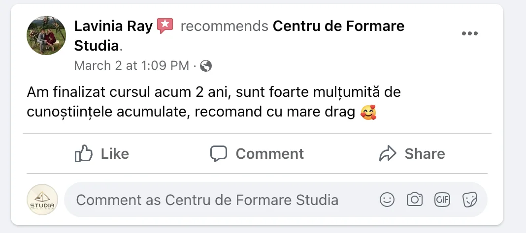 Recenzie cursantă Studia 7