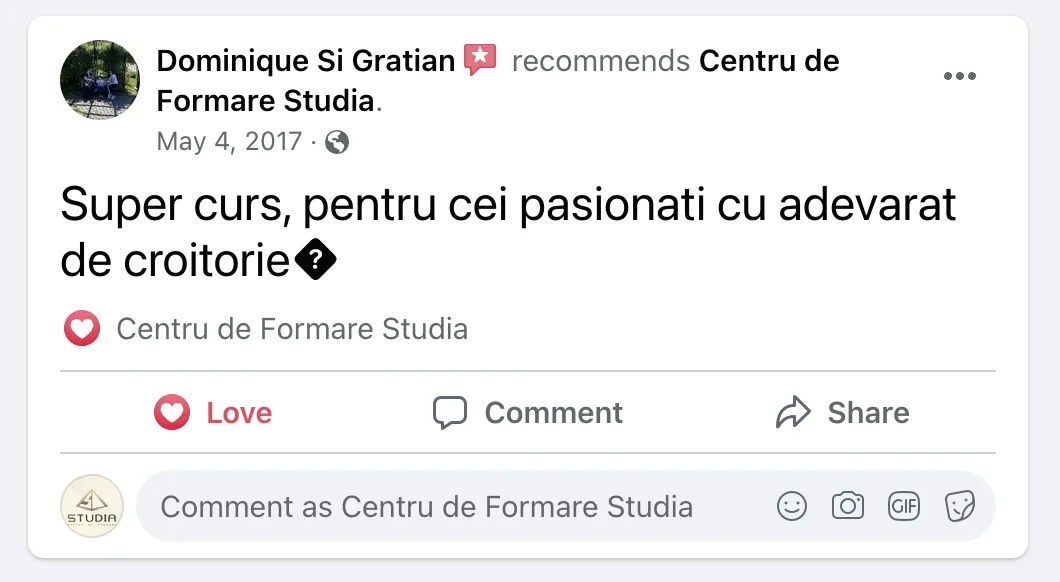 Recenzie cursantă Studia 13