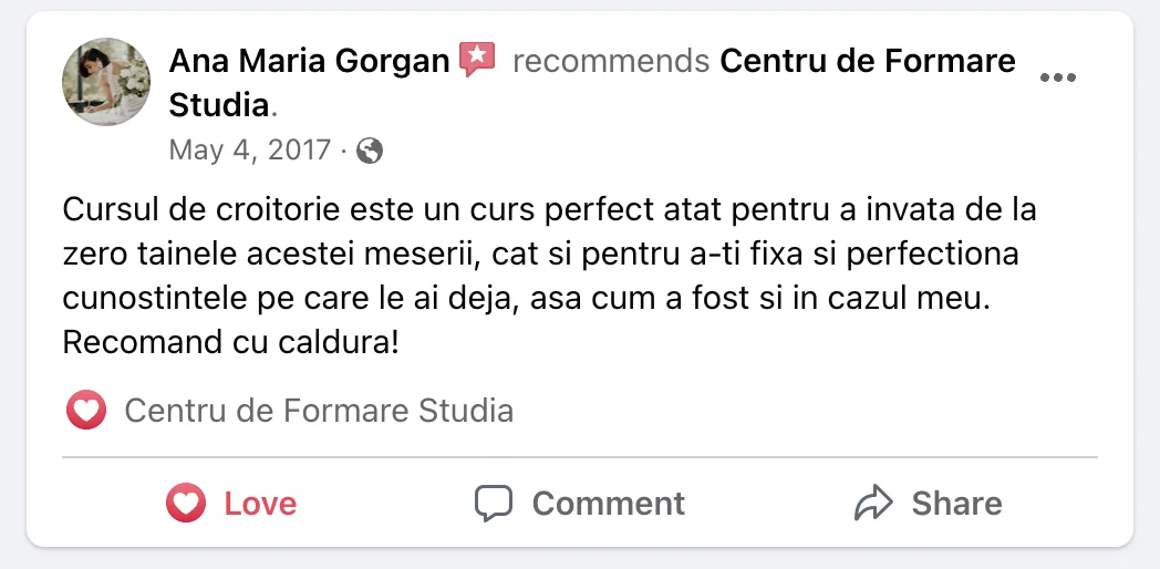 Recenzie cursantă Studia 17